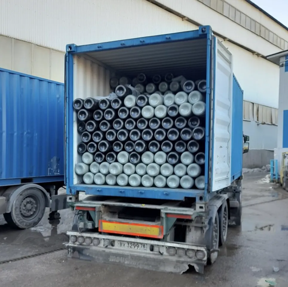 Полный контейнер баллонов 350 шт. под водород (H2) 50/300 бар УС новые без вентиля ТР ТС 032 горловина Е25
